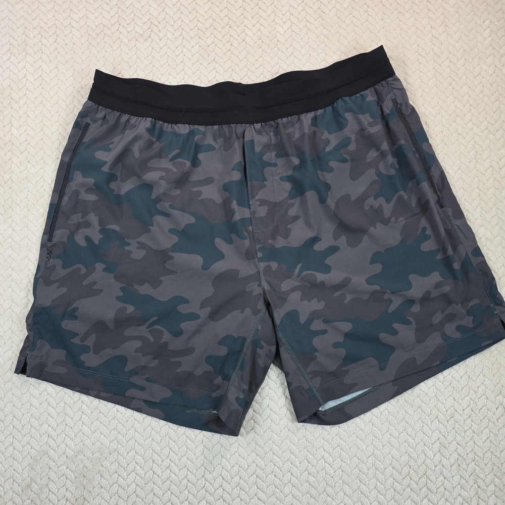 Rhone Camo Athletic Gym Training Shorts XXL 7 Inch Inseam Mako‎ Lined